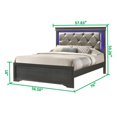 thumbnail image 6 of DeeHome Modern Brooklyn Full Size LED Bed made with Wood in Gray, 6 of 7