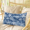 thumbnail image 4 of Navy Blue Coastal Pillow Covers, Linen Long Throw Pillow Case, Summer Beach Nautical Starfish Coral Vintage Holiday Pillow Protector Decorative Cushion Cover for Living Room/Bedroom 20" x 30", 4 of 8