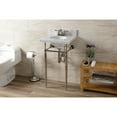 thumbnail image 3 of Kingston Brass KVPB1917M346ST Edwardian 19" Carrara Marble Console Sink with Brass Legs (4-Inch, 3-Hole), Carrara Marble White/Polished Nickel, 3 of 8