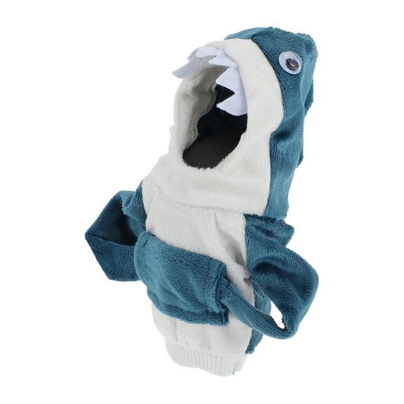 Unique Bargains Gear Shift Knob Cover Decoration Stick Shifting Handle Protector Blue&White Shark Fabric 1 Pc