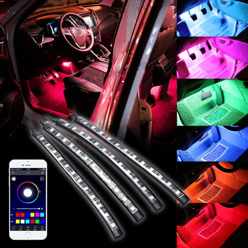 Interior Car Lights with Remote and APP Control, Upgraded 4in1 Design