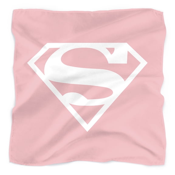 Supergirl White & Pink Shield Bandana (21 in x 21 in)