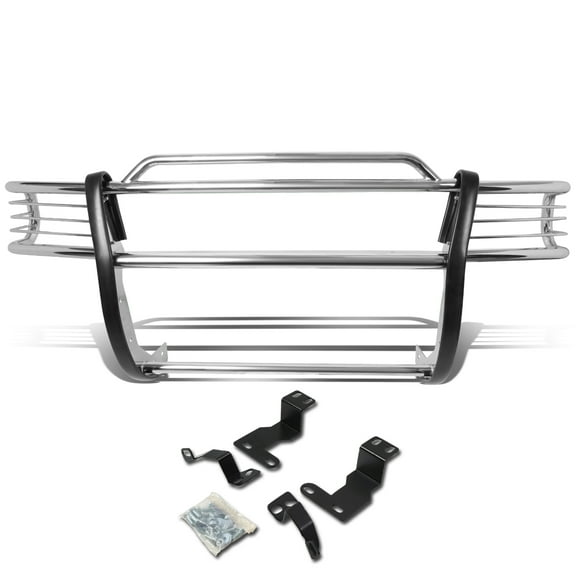 DNA Motoring GRILL-G-017-SS For 1998 to 2003 Dodge Dakota / Durango Front Bumper Protector Brush Grille Guard (Chrome) 99 00 01 02