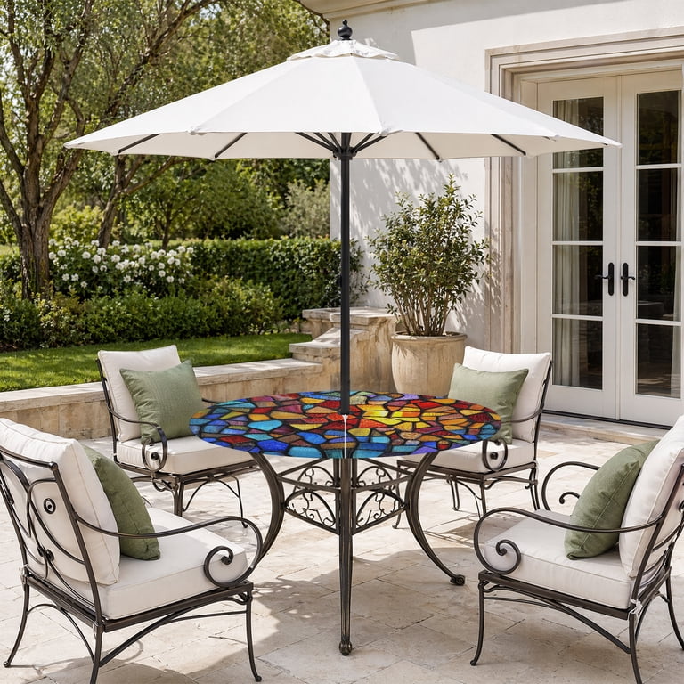 cover for glass patio table with umbrella hole 1 Set of 2 Inch Ring & Cap Set Premium Silic – Alazco This 18 inch diameter lazy Susan features durable 42