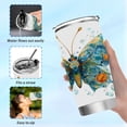 thumbnail image 6 of 20oz Stainless Steel Tumbler with Straw, Double Wall Insulated Travel Tumbler Intricately Butterfly, 6 of 7