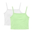 thumbnail image 3 of Afuyipoi Girls Sleeveless Tank Top 2-Pack (3-14 Years) Soft Cotton Round Neck Undershirt Lightweight Breathable Summer Base Layer Tops Green 5/6, 3 of 8