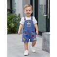 thumbnail image 4 of RUINIXCW Toddler Girl Boy Back to School Overalls Shorts Kids Pre Kindergarten Outfits Baby Boys Girls First Day of School Outfit Pencil Apple Letter Embroidery Adjustable Strap Fall Summer Jumpsuit, 4 of 9
