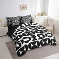 thumbnail image 4 of Homewish Fashion Minimalst Adult Twin Bedding Sets 7-Piece, Black White Square Cycle Bedding Comforter Set, Modern Abstract Reversible Sheet Sets, Lightweight Room Decor, 4 of 8