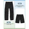 thumbnail image 4 of liyiyiyia Black Cargo Pants Boys Hiking Fishing Convertible Pants for Kids Youth Outdoor Youth Casual Trousers, 4 of 8