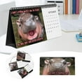 Fukaraa 2025 Desk Calendar, Adorable Hippo Art, Practical & Fun, for