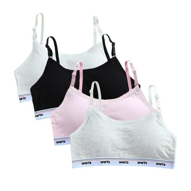 Girls Bra Fit for 10-15 Years Teen Girls Elastic Shoulder Straps Breathable Bra with Adjustable Straps