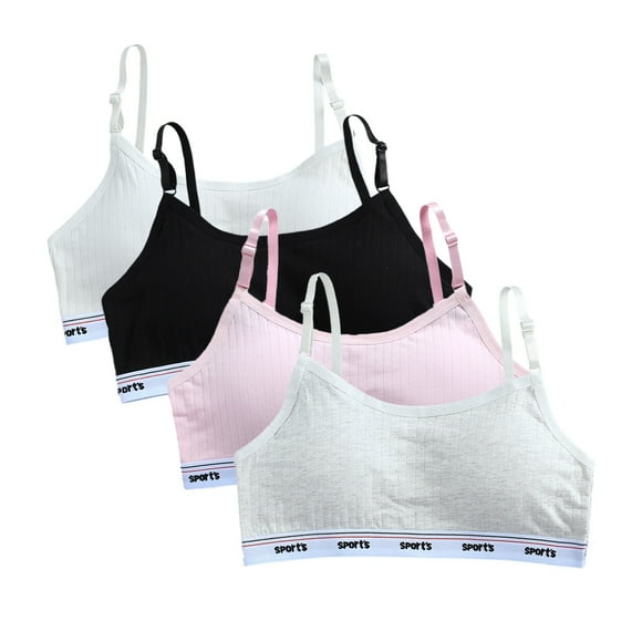 Girls Bra 10-15 Teen Student Teen Girls Elastic Shoulder Straps Sports Bralette Bra with Adjustable Straps