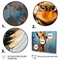 thumbnail image 3 of Designart "Animal Cobalt Giraffe composition" Animals Floater Framed Canvas Wall Art, 3 of 7