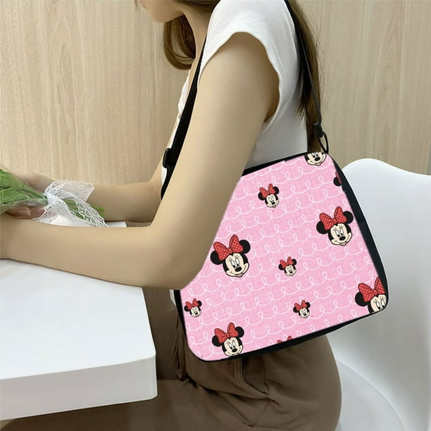 Nuevos bolsos de mano de Mickey Mouse de Disney para mujer bolso cruzado de moda con estampado de dibujos animados de princesa Frozen Minnie bolso de mano para ninas tarjetero Gao Jinjia