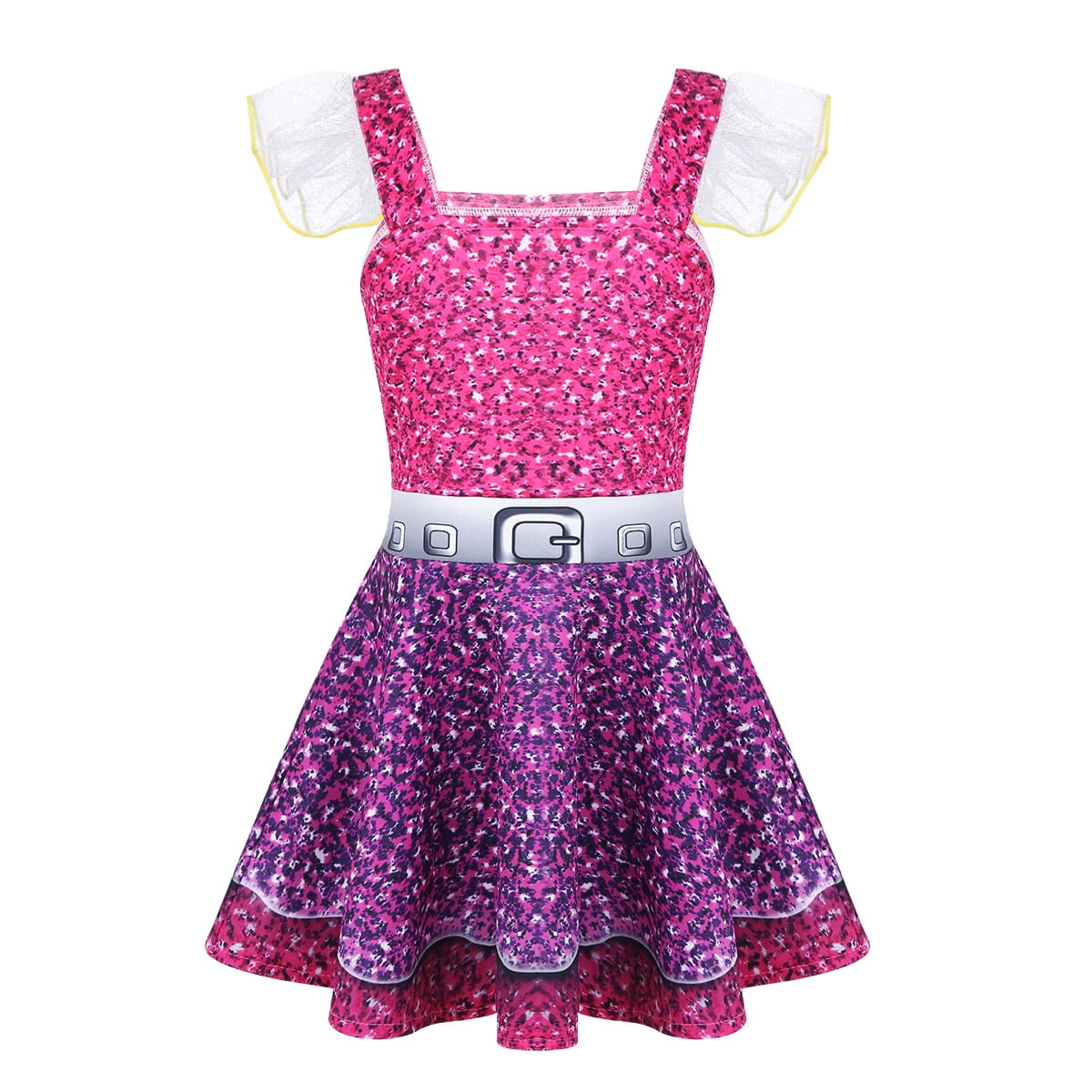 DPOIS Kids Girls Sparkling Doll Dress Halloween Costumes Cosplay Fancy