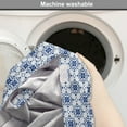 thumbnail image 2 of Moroccan Dog Crate Cover, Floral Inspired Classical Oriental Damask Repeating Simplistic Print, Easy to Use Pet Kennel Cover Small Dogs Puppies Kittens, 7 Sizes, Off White Dark Sky Blue, by Ambesonne, 2 of 6