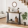 thumbnail image 4 of Farmhouse Console Table, 43.3" Entryway Table with Storage, 2 Tier Sofa Table with Metal Frame and MDF, Behind Couch Table for Living Room, Hallway, Entryway, 4 of 8