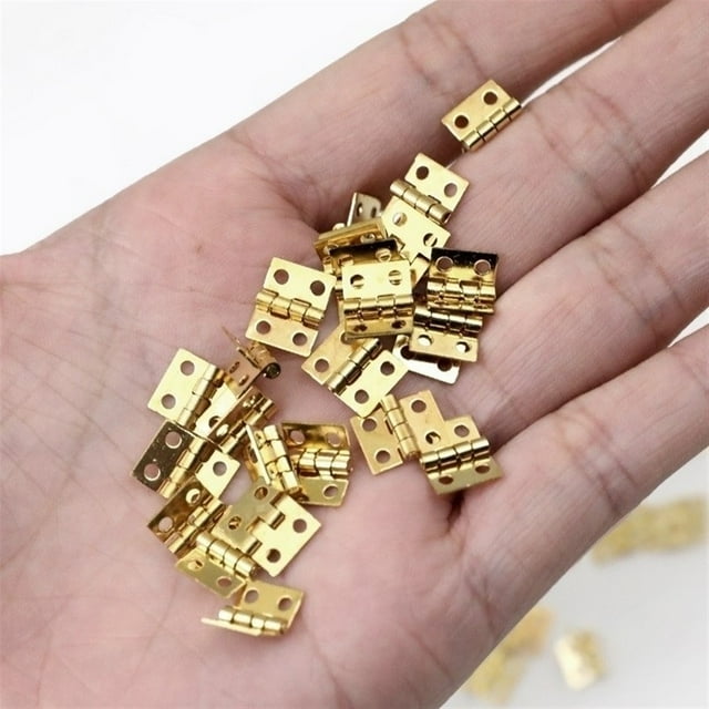 30 mini bisagras de latón, plegables de 180°, pequeñas bisagras de metal for caja de regalo, modelo hecho a mano en miniatura
