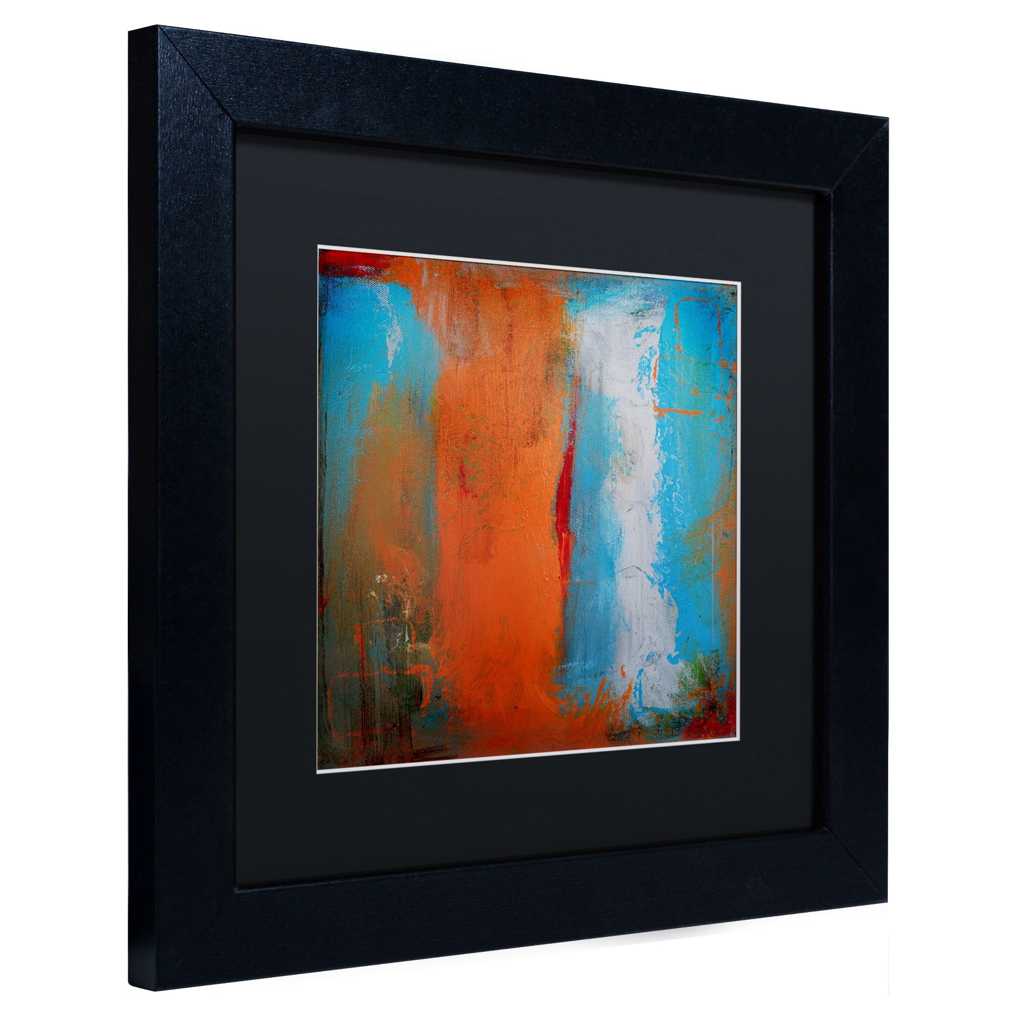 Trademark Fine Art "Orange Swatch" Canvas Art by Nicole Dietz Black Matte, Black Frame