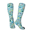 thumbnail image 2 of Knee High Socks for Men and Women, World Travel1 Althletic Compression Socks, Support Long Tube Socks for Outdoor Sport, Calf Socks, High Stockings for Women Men, 2 of 7