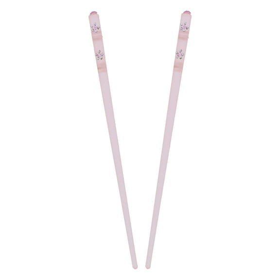 Motitique Accessories Pink Clear Hair Stick Chop Sticks with Diamond Flower-One Size for Adults