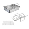 thumbnail image 1 of Plato para asar barbacoa, bandeja para comida con 2 estantes, utensilios de cocina, sartén antiadherente para parrilla, sartén para asar, Camping,, 1 of 9