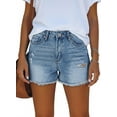 thumbnail image 5 of SOMER Women's Jean Shorts Mid Waisted Stretchy Ripped Denim Jean Casual Summer Shorts with Pockets, 5 of 5