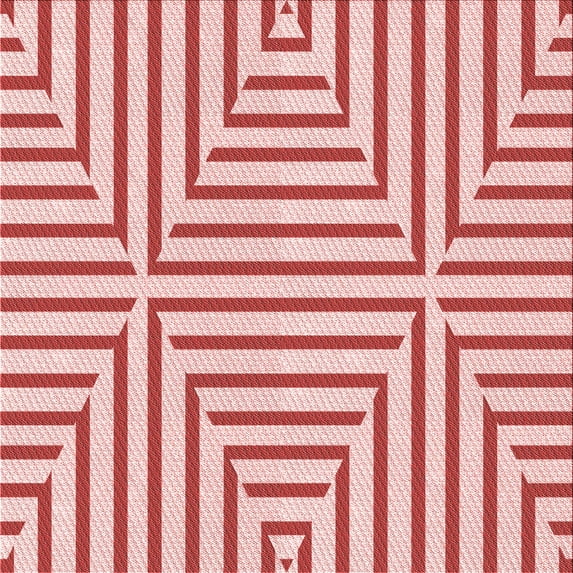 Ahgly Company Machine Washable Indoor Square Transitional Pink Area Rugs, 6' Square