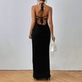 thumbnail image 5 of Women Maxi Bodycon Dresses Square Neck Sleeveless Elegant Spaghetti Strap Cocktail Party Club Long Dress, 5 of 8