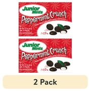 (2 pack) Junior Mints, Peppermint Crunch Mints, Holiday Box, 3.5 oz. Peanut Free, Gluten Free. Egg and Milk May Be Present.