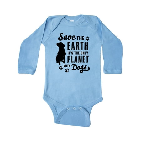 

Inktastic Save the Earth It s the Only Planet with Dogs with Pawprints Gift Baby Boy or Baby Girl Long Sleeve Bodysuit
