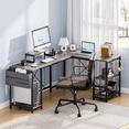 thumbnail image 7 of CELLOMOMO L-Shaped Adjustable and Reversible Shaekves Gaming Desk, Gray, 7 of 7
