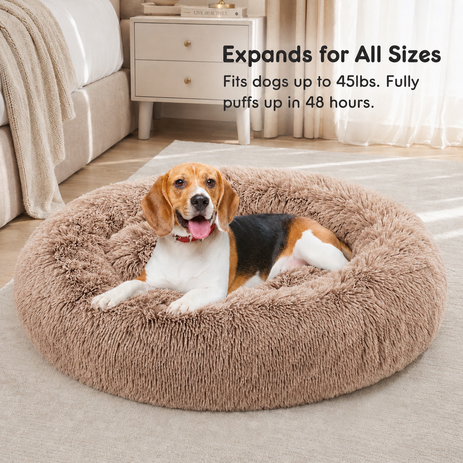 Alvantor 30''/36'' Dog Bed Comfortable Donut Cuddler Round Pet Beds Ultra Soft Washable Dog and Cat Cushion Bed, Fits up to 45 lbs/90 lbs Pets