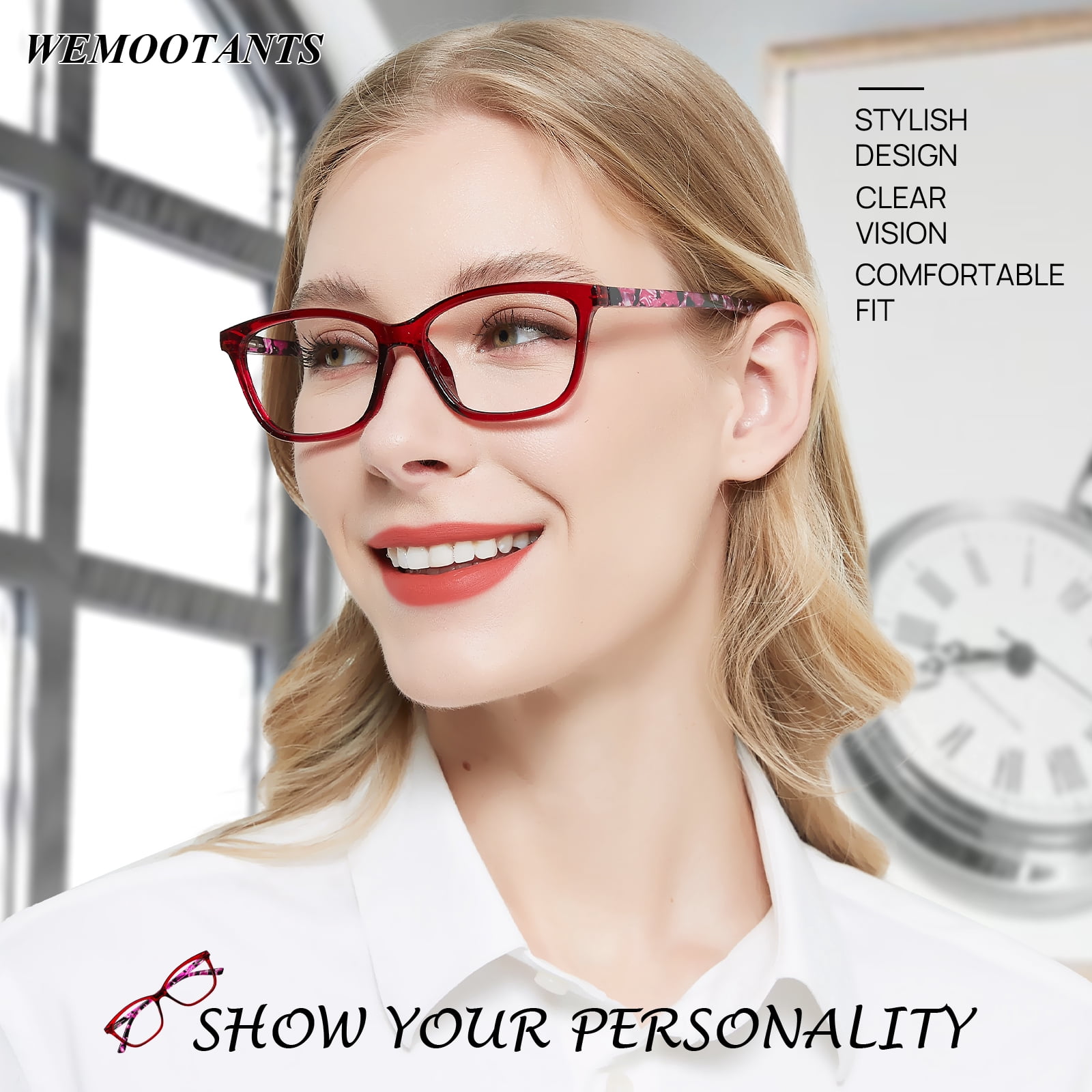 WEMOOTANTS 3 Packs 1.25 Reading Glasses for Women Red Readers with Spring Hinges 1.0 1.25 1.5 1.75 2.0 2.25 2.5 2.75 3.0 3.5 4.0 5.00 6.00