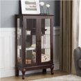 thumbnail image 6 of MDQMD Dark Cherry Curio Cabinet with 2 Glass Doors,Storage Cabinet with 2 Adjustable Glass Shelves,Display Cabinet with Metal Handle and LED Light for Living Room, 6 of 10