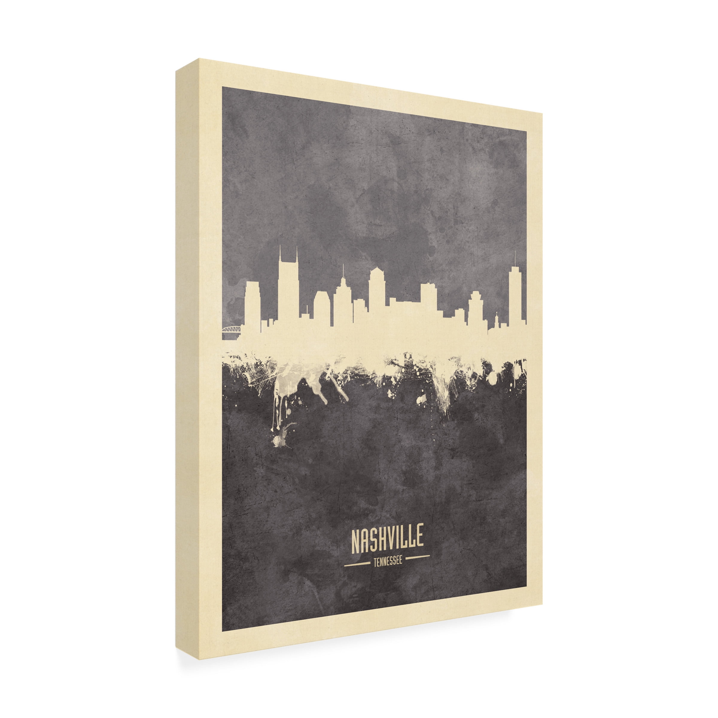 Michael Tompsett 'Nashville Tennessee Skyline Gray' Canvas Art