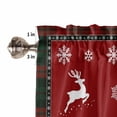 thumbnail image 5 of Christmas Elk Kitchen Curtains and Valances Set, Snowflake Plaid Border Rod Pocket Window Valance 18 Inch Window Curtain Panels for Living Room Bedroom Laundry, 27.5x36in, 3 Pieces, 5 of 7