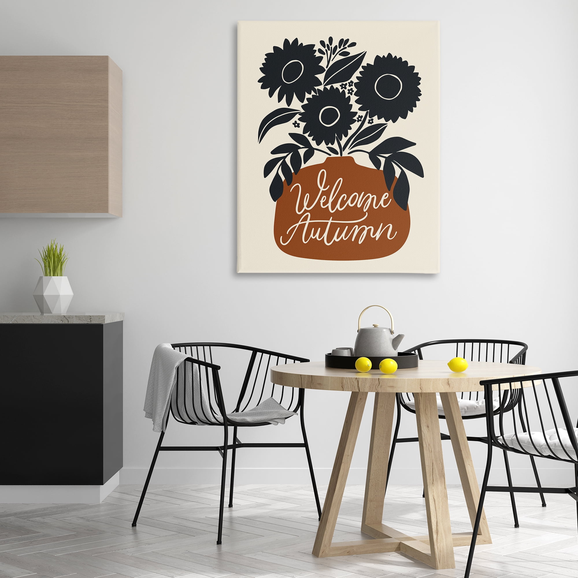 Stupell Industries Welcome Autumn Earthy Blooms Plants & Flowers Painting Wrapped Canvas Art Print Wall Art, 36 x 48
