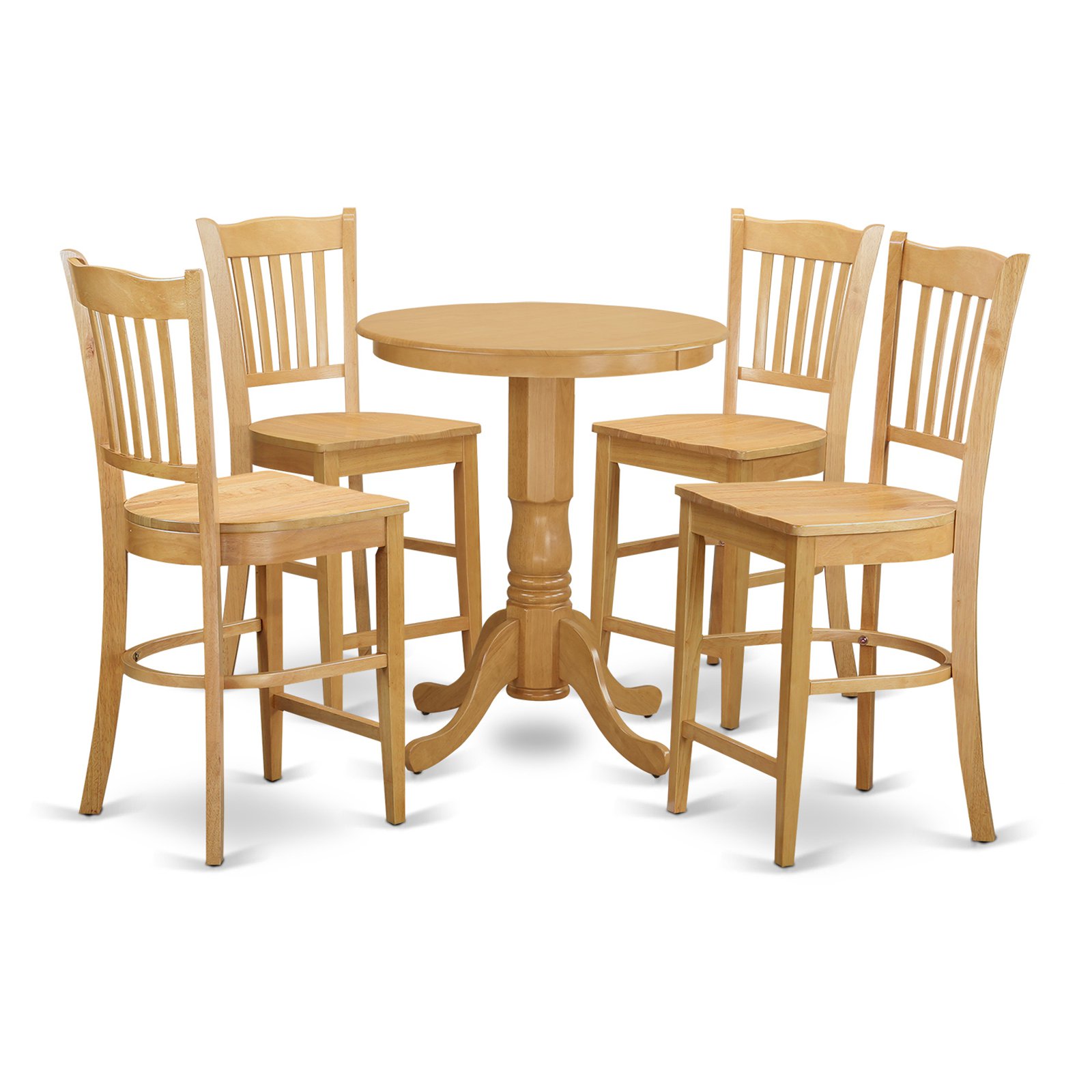 East West Furniture Edgr5 Oak W Pub Small Kitchen Table 4 Counter Height Dining Chair 44 Oak Walmart Com Walmart Com