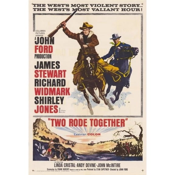 Pop Culture Graphics  Two Rode Together Movie Poster Print - 27 x 40