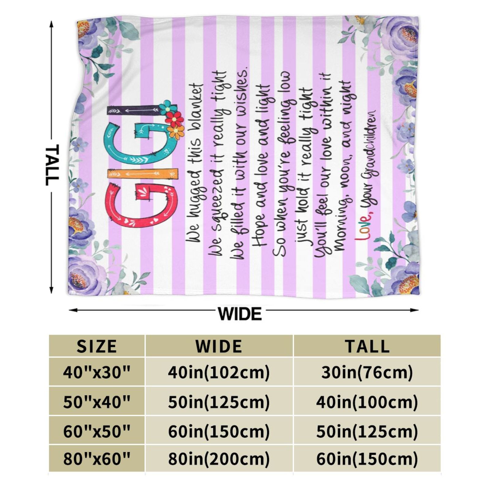 Wijzvio Gigi Loves Me Throw Blanket Soft Fuzzy Fleece Blanket For Couch Bed Living Room Decoration 60"X50"