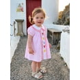 thumbnail image 3 of BemeyourBBs Toddler Baby Girl Crawfish Dress Outfit Cute Lobster Embroidered Plaid Gingham Bubble Dress Short Sleeve Doll Collar Princess Dress Summer Clothes Party Casual Dress, 3 of 9