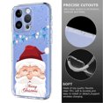 thumbnail image 2 of Christmas Style Phone Case For iPhone 14 Pro Max,Cute Christmas Pattern Back Design,Ultra Slim Soft TPU Protective Shockproof Anti-fall Anti-Scratch Transparent Thin Phone Case,Christmas Santa, 2 of 9