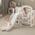 thumbnail image 3 of Toddler Slide and Swing Set, Kids Climber Slide Play Set with Basketball Hoop, Toddler Playground Indoor Layground Slide Playset, 3 of 8