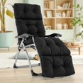 thumbnail image 4 of YYAo Outdoor Chair Cushions, Waterproof Outdoor Seat Pads, Outdoor Lounge Chaise Cushion with String Ties for Garden Poolside-Black, 4 of 10