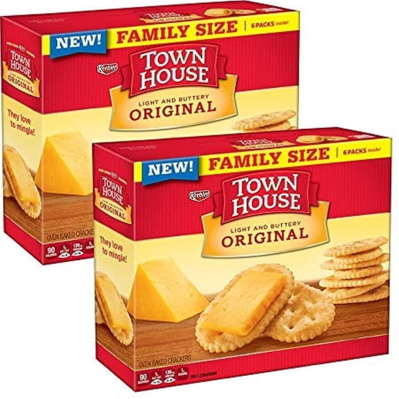 Keebler Town House Light And Buttery Crackers Original Family Size 20.7 Oz ( 2 Pack)