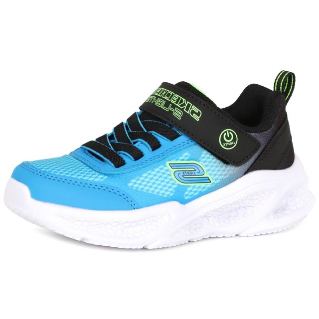 Zapatillas Skechers Meteor-Lights Krendo para niño, color negro/azul, 12,5