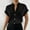 Black, variant on Women's Fashion V Neck Solid Button Short Sleeve Shirt Long Length T Shirt Clothes for Women Womens Short Sleeve V Neck Shirts Rayon Tops for Women Womens Long Sleeve Summer Tops Summer Tops Long
