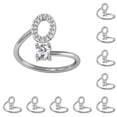 thumbnail image 3 of Guardurnaity Anillo abierto con letras mayúsculas, anillos de compromiso chapados portátiles para interiores y exteriores, viajes, oficina, O 10piezas, 3 of 6