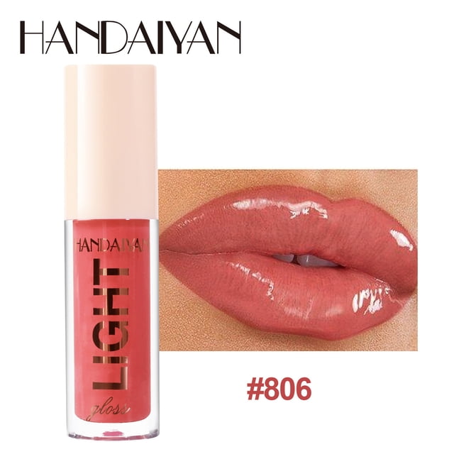 Fiudx Brillo de Labios Hidratante En Efecto Espejo, Color Miel En Larga Duración, Labios Efecto Voluminosos, Maquillaje Diario, para Mujer Moderna, Tamaño Portátil En 3,5 Ml